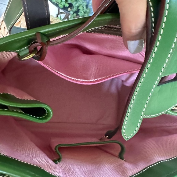 Dooney & Bourke Giraffe Canvas green leather trim bag - Picture 8 of 11